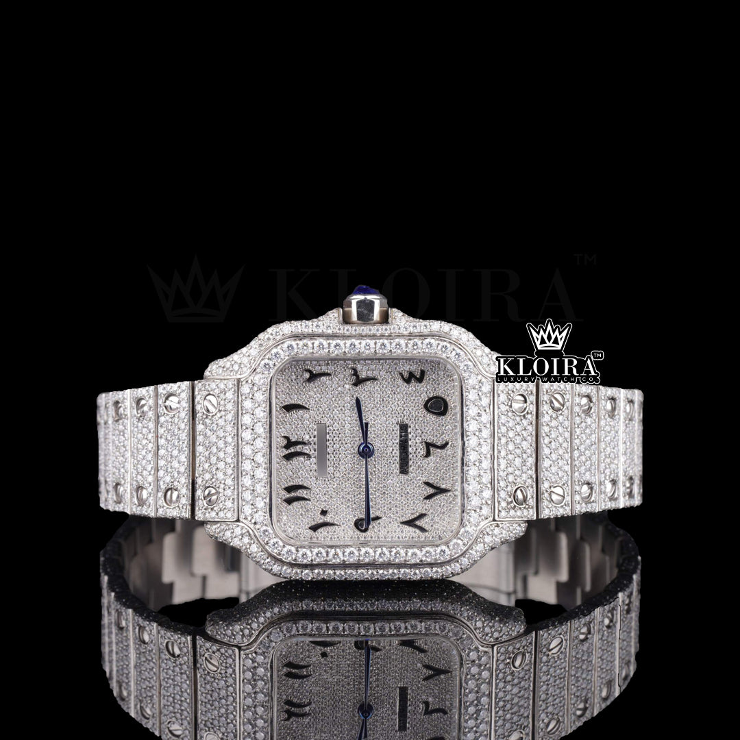 FrostMonarch Moissanite Diamond Watch 14K Gold VVS 23 Carat 42mm Front