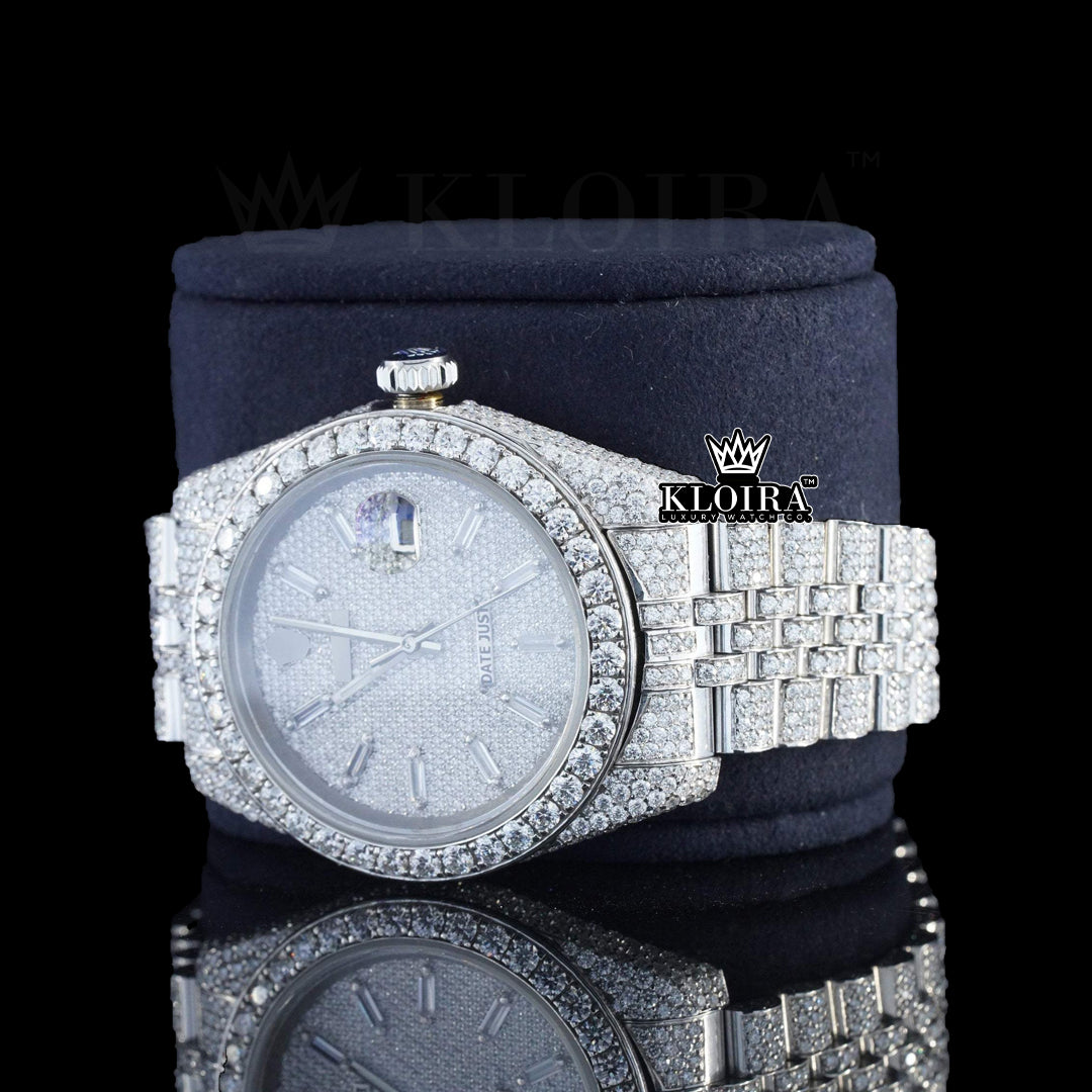 Silverspark Moissanite Diamond Watch 14K Gold VVS 23 Carat 42mm Front