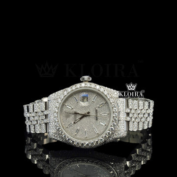 Silverspark Moissanite Diamond Watch 14K Gold VVS 23 Carat 42mm Front