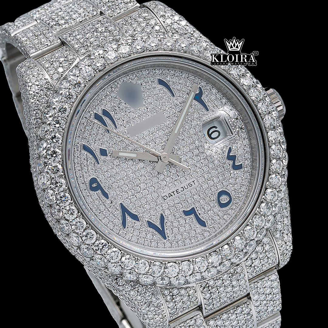 SkyDwell Moissanite Diamond Watch 14K Gold VVS 22 Carat 42mm Front