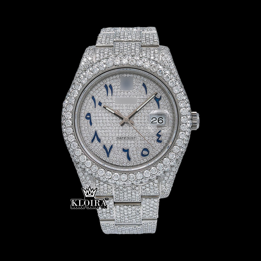 SkyDwell Moissanite Diamond Watch 14K Gold VVS 22 Carat 42mm Front