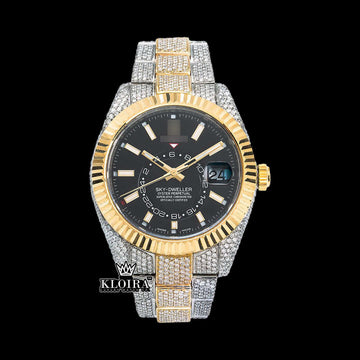 SkyLuxe Moissanite Diamond Watch 14K Gold VVS 18 Carat 42mm Front