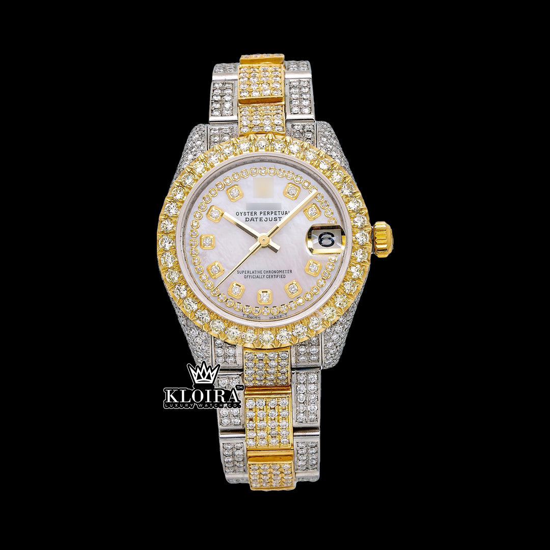 Solitaire Moissanite Diamond Watch Silver VVS 18 Carat 42mm Men Front