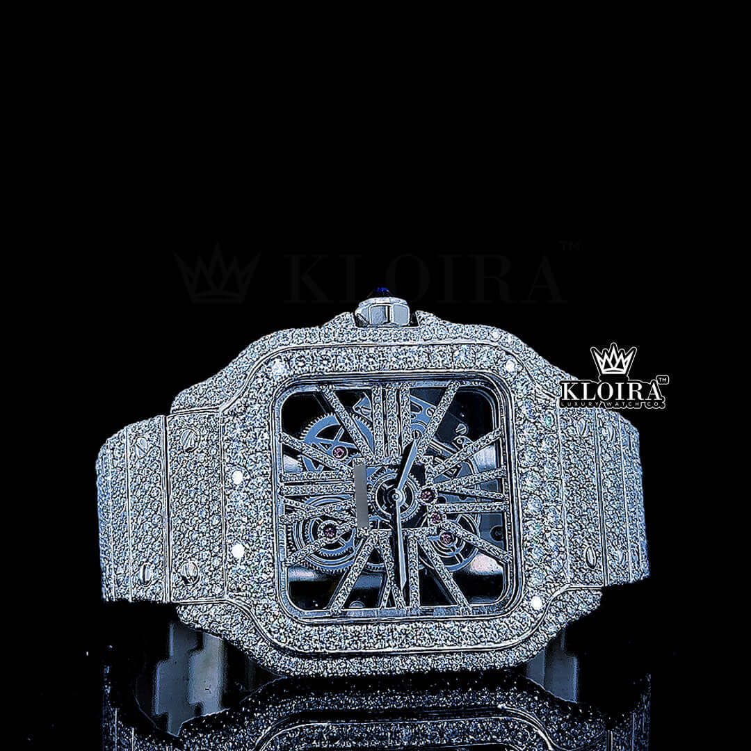 Luminex Frame Moissanite Diamond Watch 14K Gold VVS 24 Carat 42mm Front