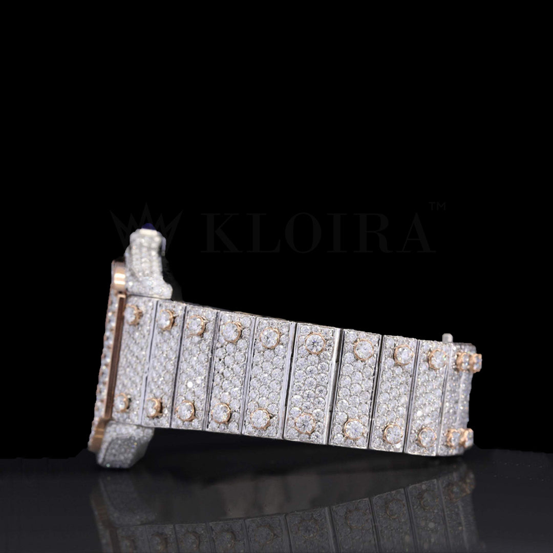 Aurelia Core Women Natural Diamond Watch Yellow 14K Gold  VVS 30 Carat 42mm Front