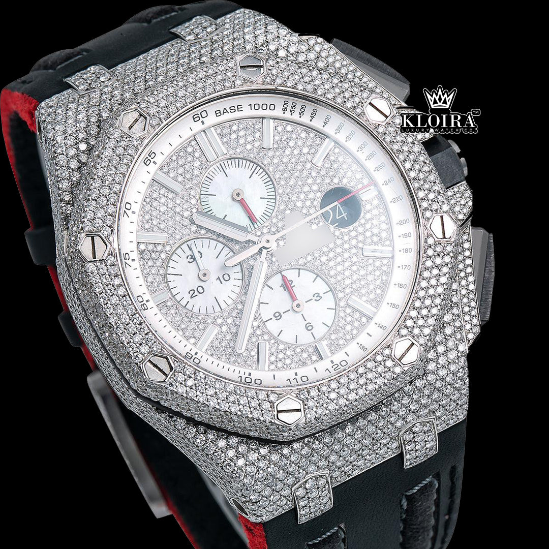 SteelFusion Moissanite Diamond Watch 14K Gold VVS 14 Carat 42mm Front