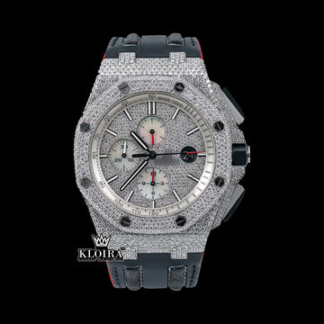 SteelFusion Moissanite Diamond Watch 14K Gold VVS 14 Carat 42mm Front