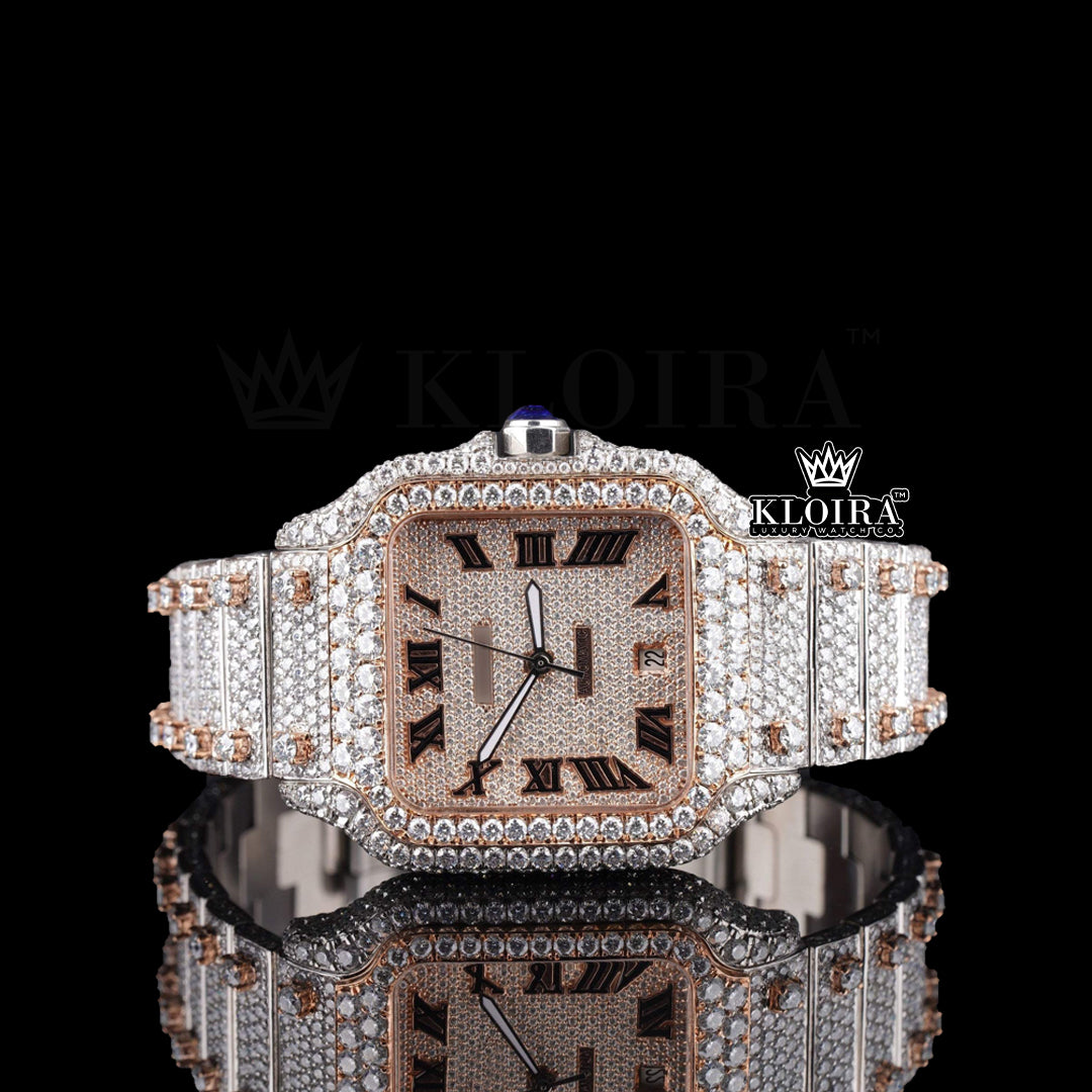 Twilight Natural Diamond Watch 14K Gold VVS 24 Carat 42mm Front