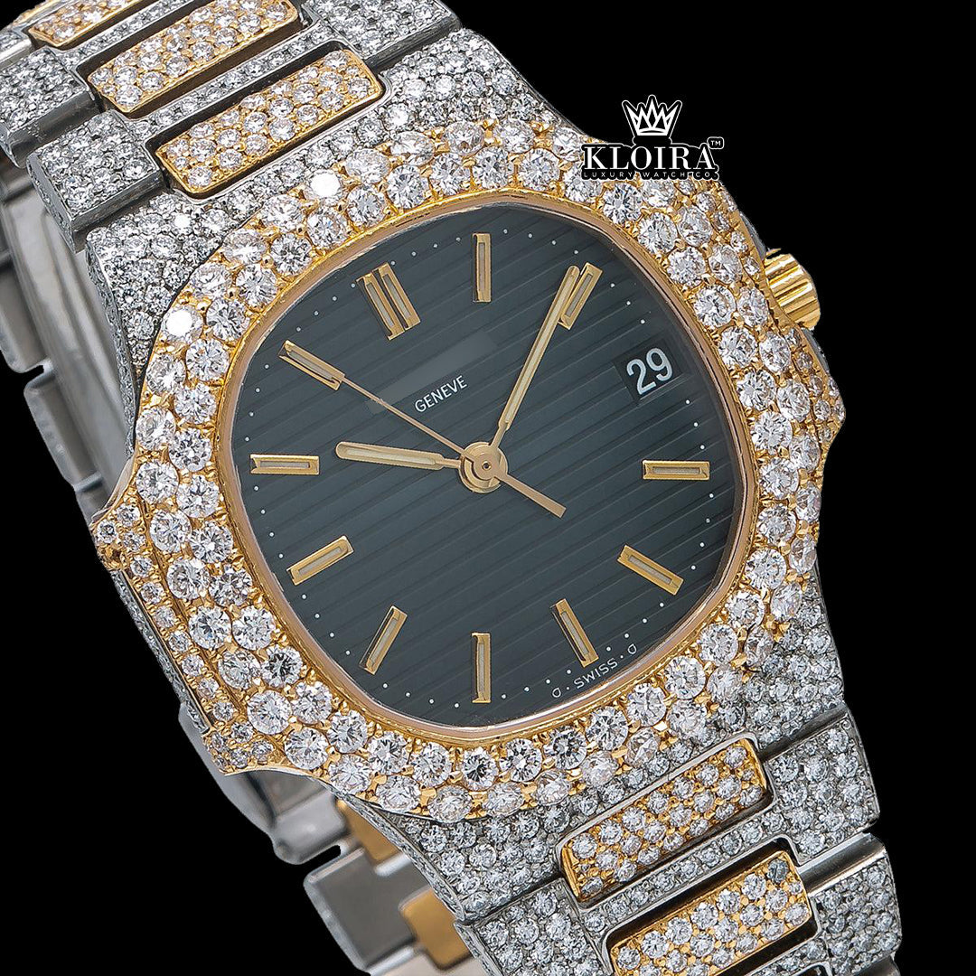 Front View of VVS Clarity Moissanite Patek Philippe Watch