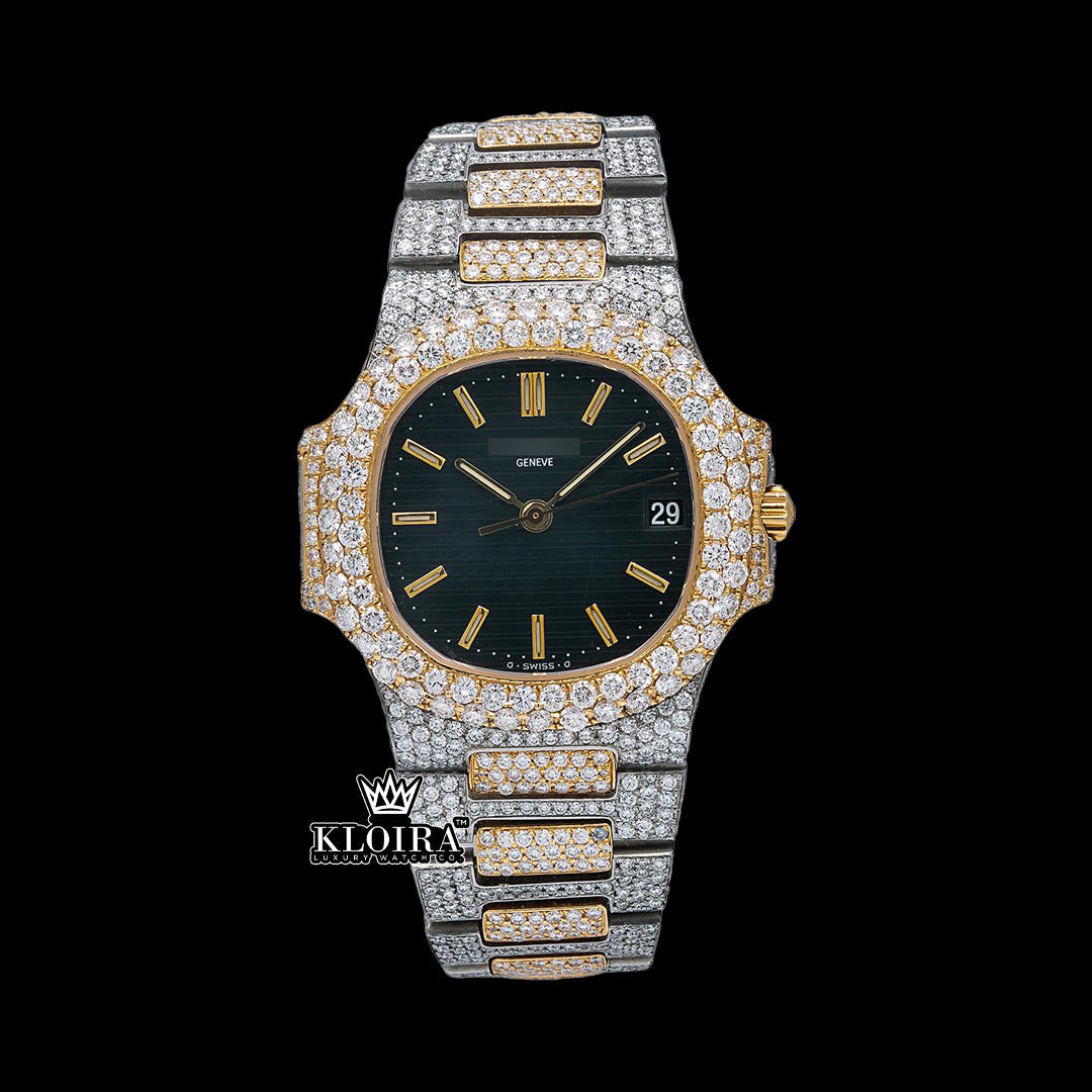 Front View of VVS Clarity Moissanite Patek Philippe Watch