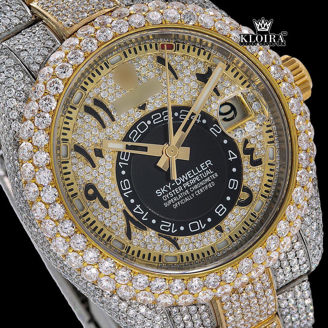 Front View of VVS Clarity Moissanite Rolex Watch