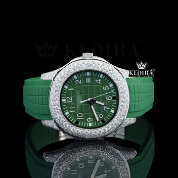 Verdant Moissanite Diamond Watch 14K Gold VVS 14 Carat 42mm Front