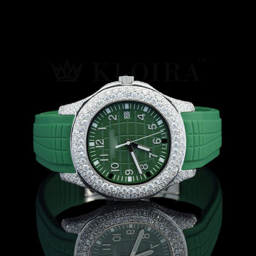 Verdant Moissanite Diamond Watch Silver VVS 14 Carat 42mm Men