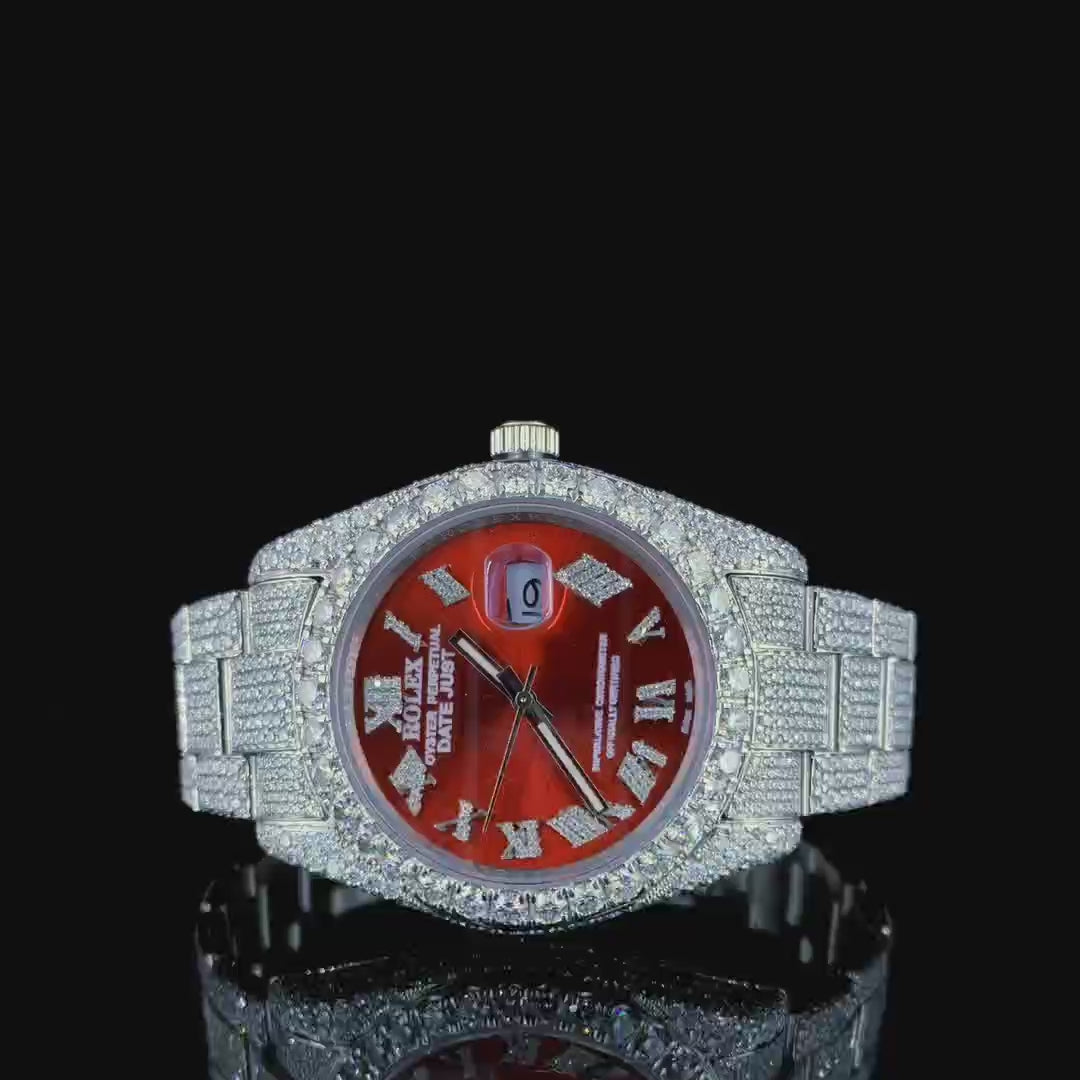 Rouge Women Lab-grown Diamond Watch 14K Gold VVS 18 Carat 42mm
