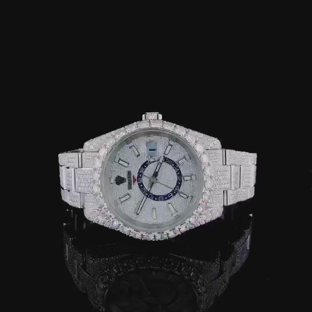 Iced out watch 14K Gold VVS 31 Carat 42mm
