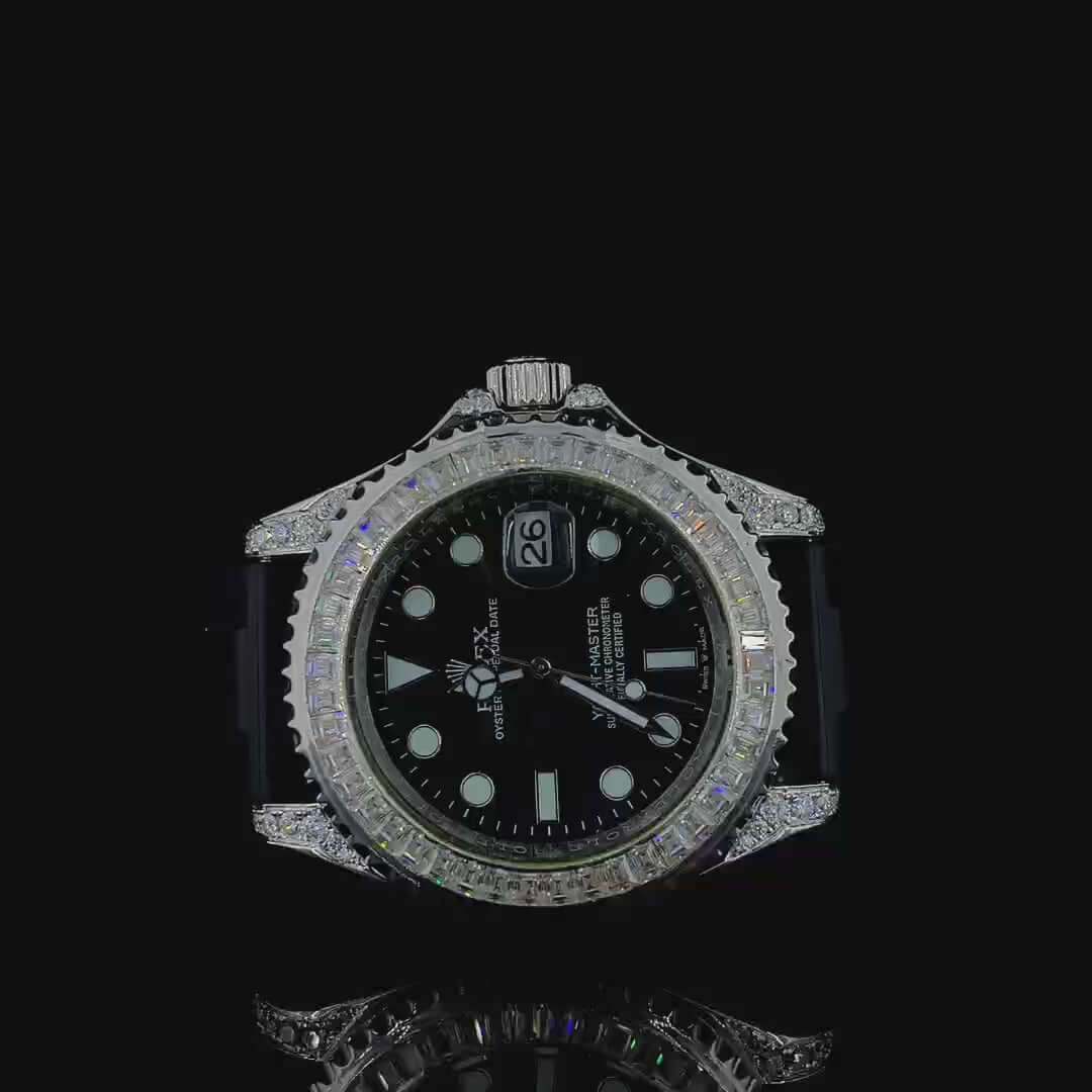 Black Moissanite Rolex watch
