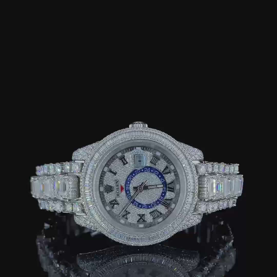 Radiantor Moissanite Diamond Watch 14K Gold VVS 18 Carat 42mm
