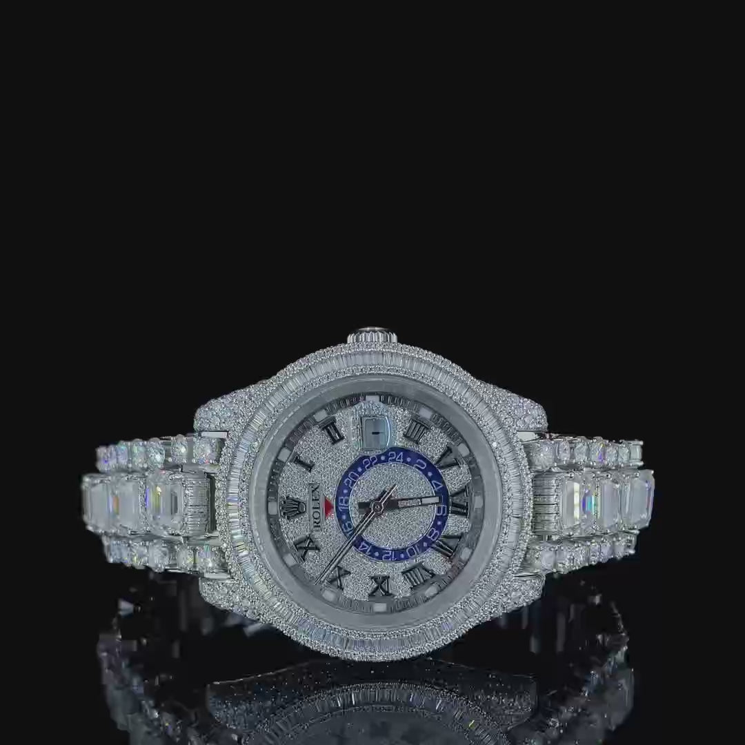 Radiantor Moissanite Diamond Watch 14K Gold VVS 18 Carat 42mm
