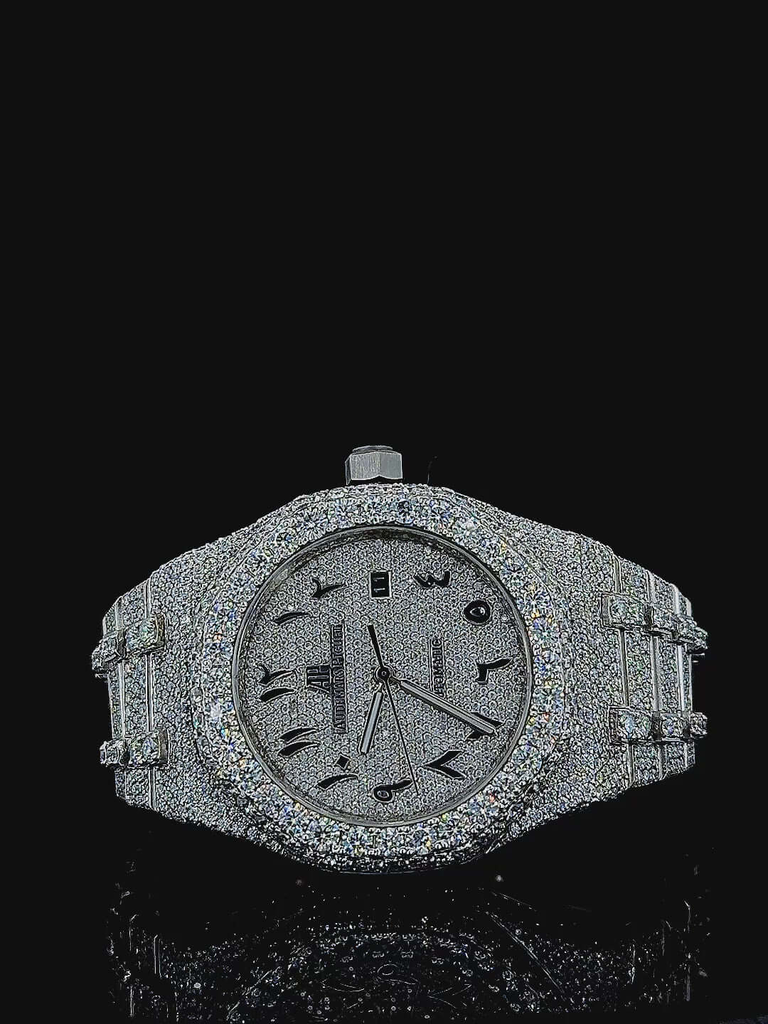 AP Watch Black Arabic Royal Oak 14K Gold VVS 30 Carat 41mm