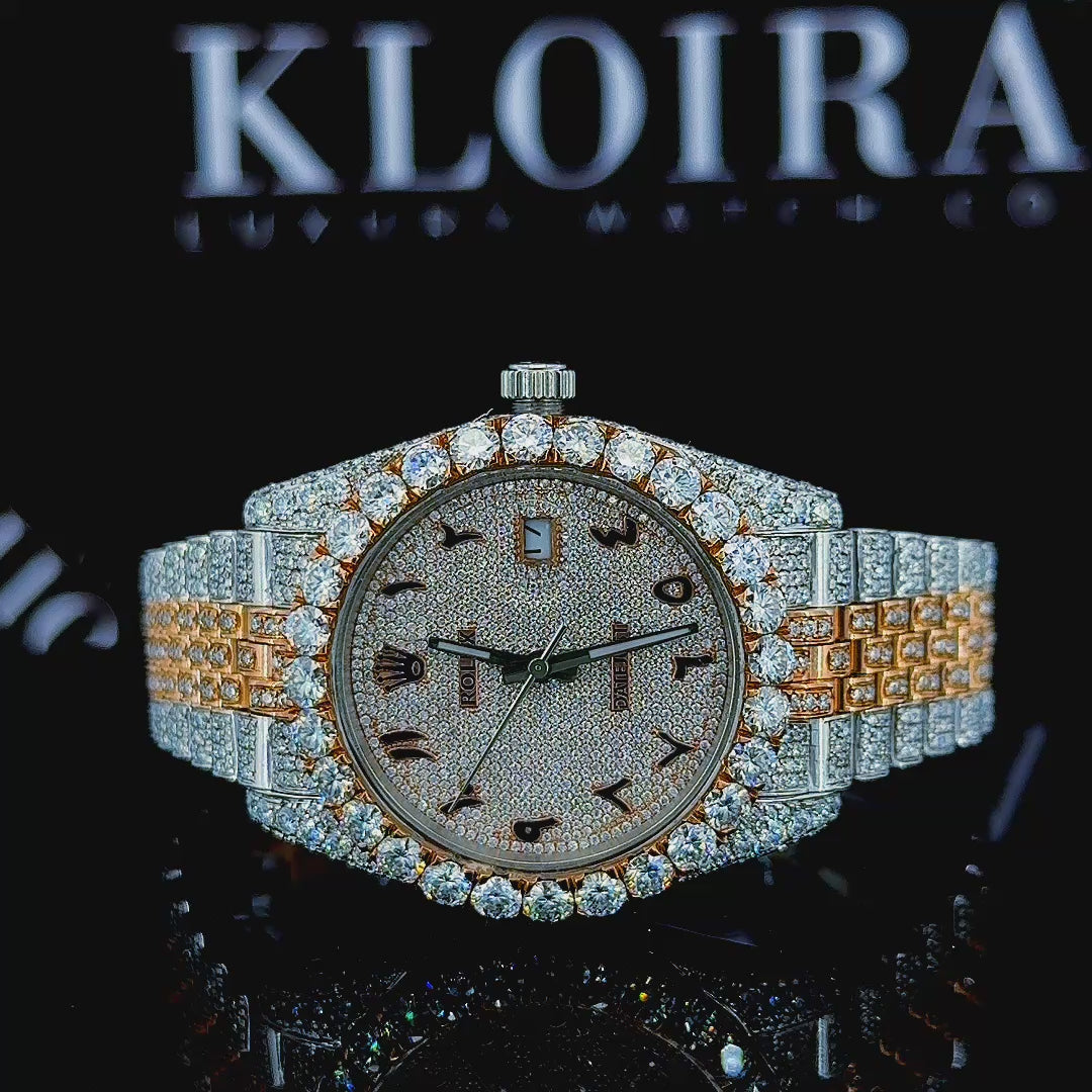Moissanite Rolex Watch Arabic 360 View Video