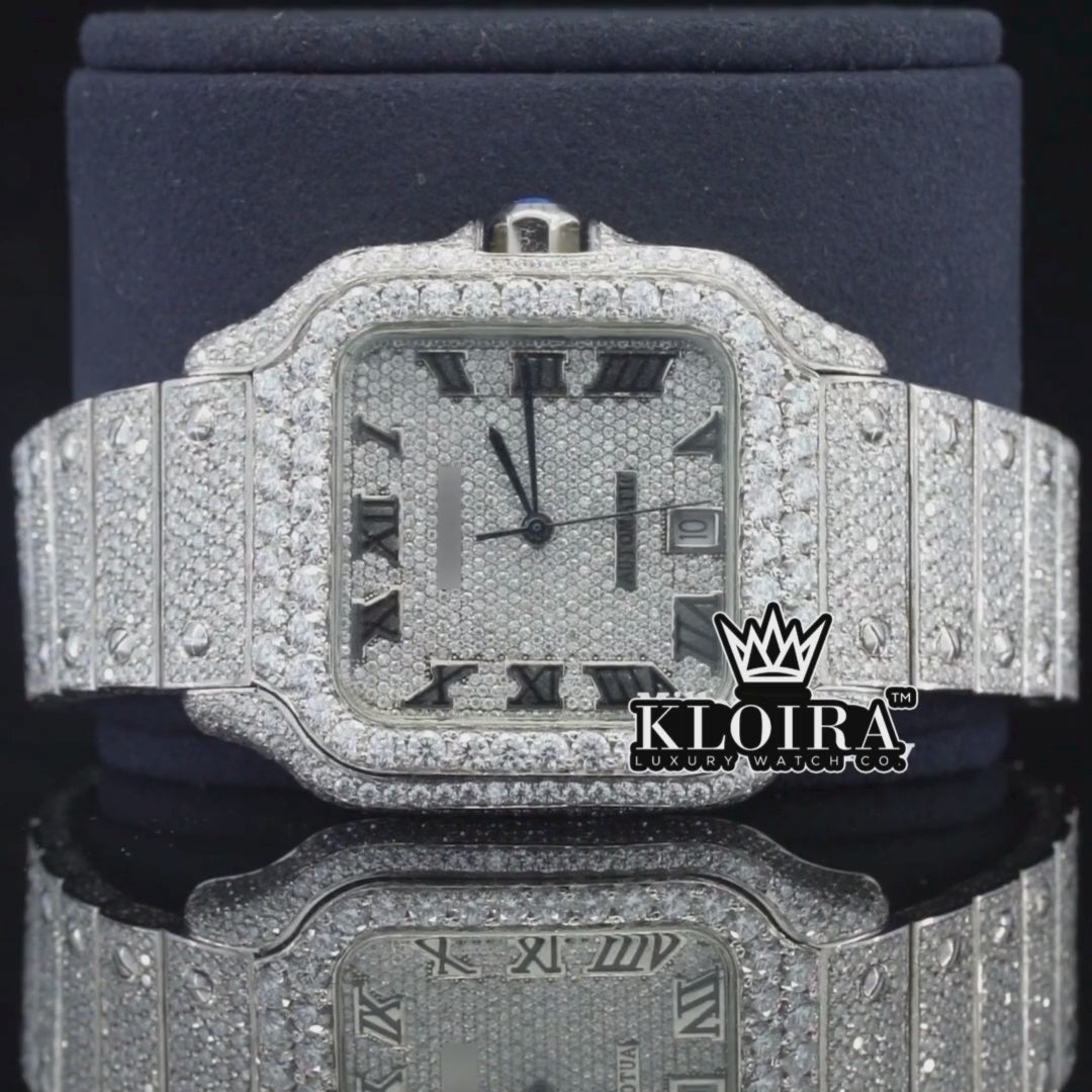 IceKing Moissanite Diamond Watch Silver VVS 29 Carat 42mm Men