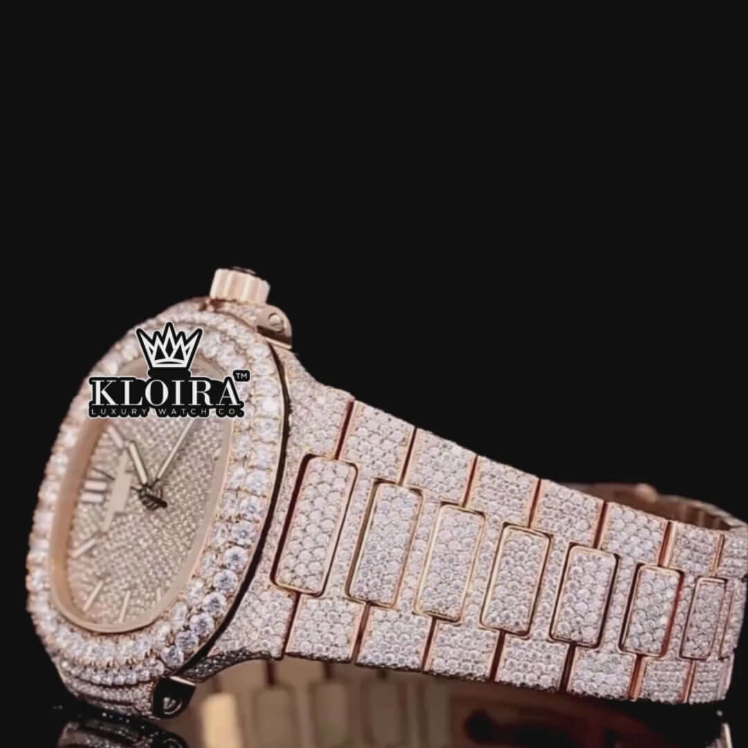 GoldenAura Moissanite Diamond Watch Silver VVS 22 Carat 42mm Men
