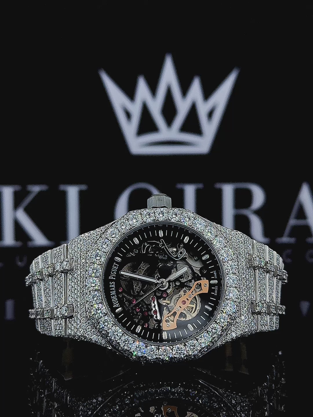 AP Skeleton Dial Royal Oak Natural Diamond Watch