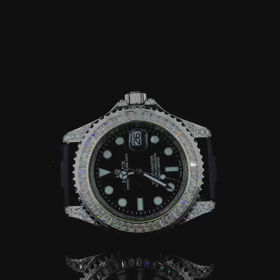 Rolex Moissanite Diamond Watch Celestia Master 14K Gold VVS 15 Carat 42mm