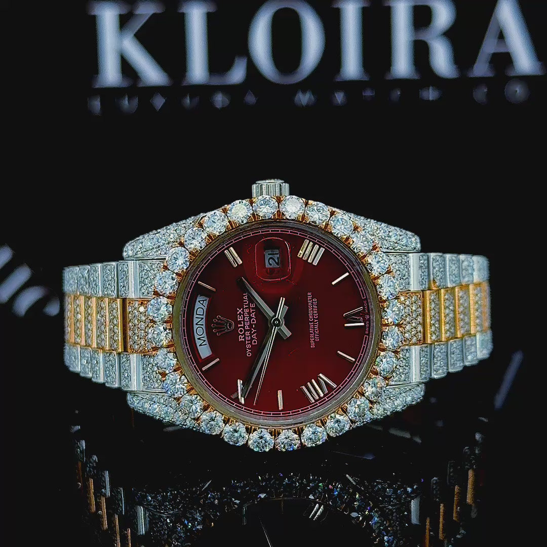Womens Moissanite Rolex Watch 360 View Video