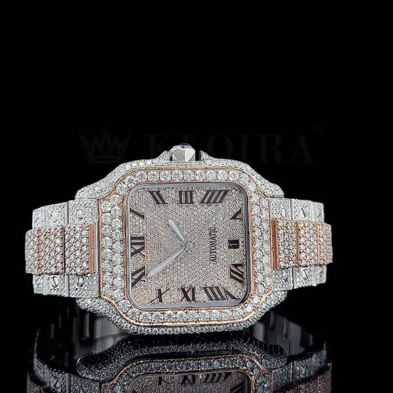 Diamond studded watch showcasing luxury design and functionality