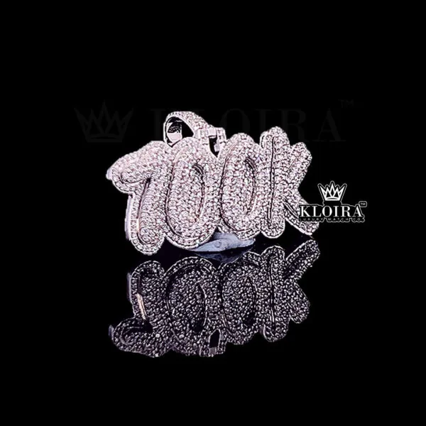 100K Hip Hop Shine Pendant Closeup right