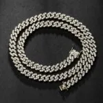 10mm Round Moissanite Cuban Link Chain Regalia in 14K Yellow Gold Front