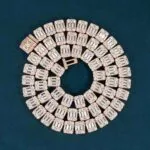 Moissanite Tennis Chain Baguette Glow - 14K Rose Gold, 11mm Round Cut