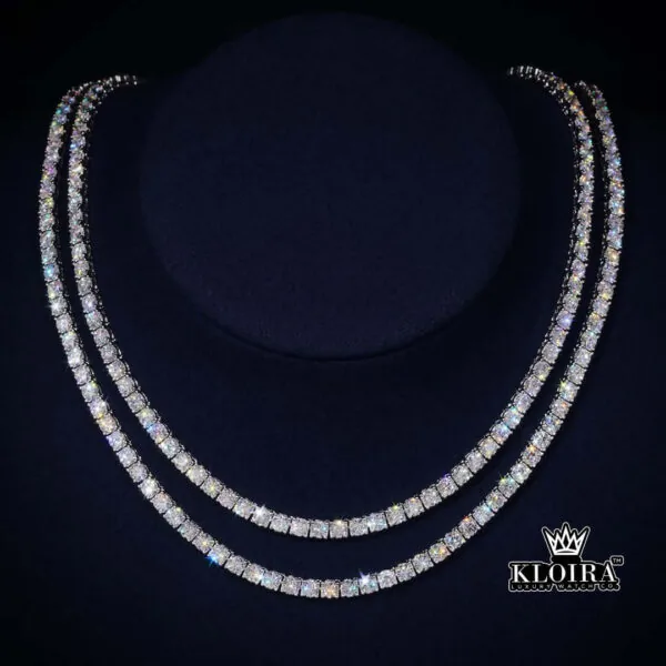 Tennis Chain Moissanite Diamond Silver VVS 12 Carat 3mm Men - Ea Ac C Af A D Ce D C