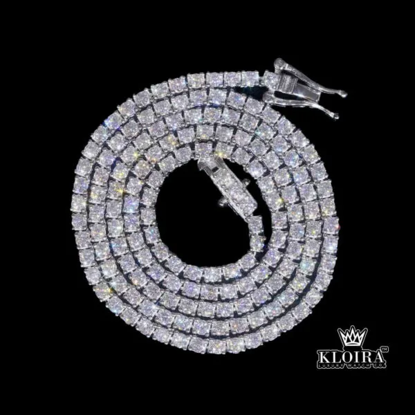 Tennis Chain Moissanite Diamond Silver VVS 12 Carat 3mm Men - Ac Bdb Eee E D Aefb E