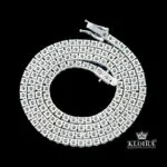 Tennis Chain Moissanite Diamond Silver VVS 12 Carat 3mm Men - B B A D D B B A C
