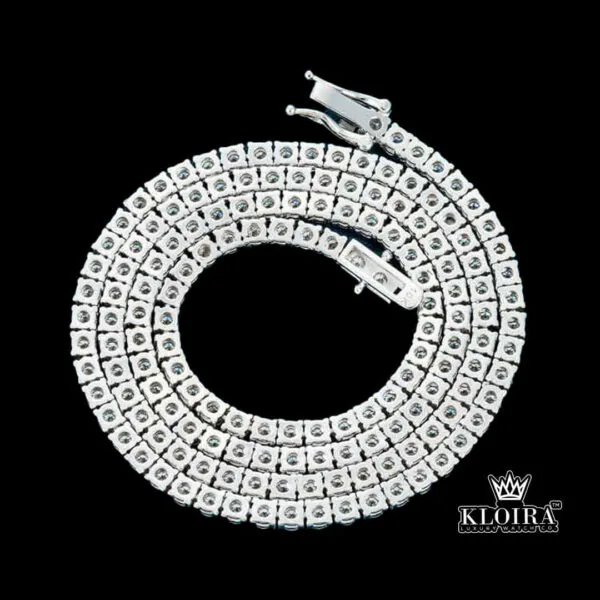 Tennis Chain Moissanite Diamond Silver VVS 12 Carat 3mm Men - B B A D D B B A C