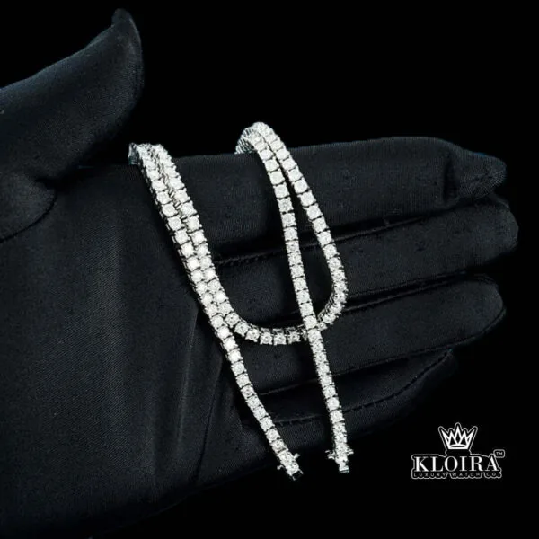Tennis Chain Moissanite Diamond Silver VVS 12 Carat 3mm Men - E Ebe D E B Dcd