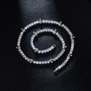 5mm Round Moissanite Tennis Chain BoldLink in 14K White Gold