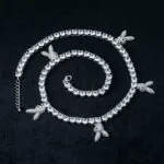 5mm Round Moissanite Tennis Chain Bunnylink in 14K White Gold