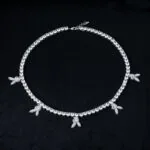 5mm Round Moissanite Tennis Chain Bunnylink in 14K White Gold Full Chain View