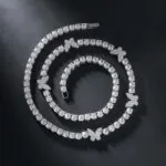 5mm Round Moissanite Tennis Chain FloraGleam in 14K White Gold