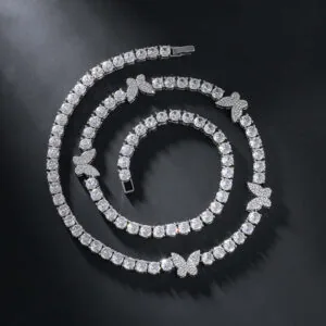 5mm Round Moissanite Tennis Chain FloraGleam in 14K White Gold