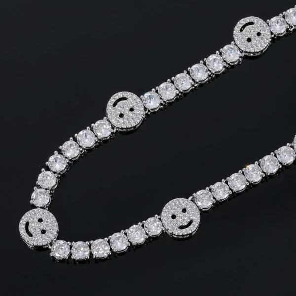 5mm Round Moissanite Tennis Chain JoyLink in 14K White Gold Front
