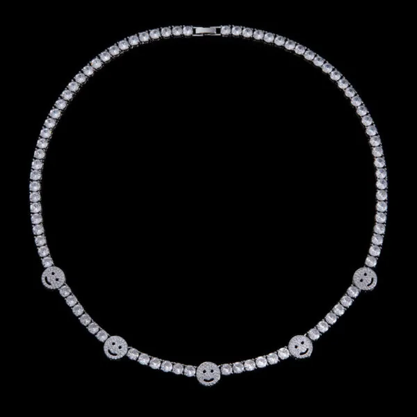 5mm Round Moissanite Tennis Chain JoyLink in 14K White Gold Full Chain
