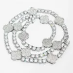 5mm Round Moissanite Tennis Chain LuxeClover in 14K White Gold Full Chain