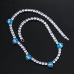 5mm Round Moissanite Tennis Chain Skullshine in 14K White Gold