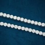 6mm Round Moissanite Tennis Chain FrostGlow in 14K White Gold Closeup Middle View