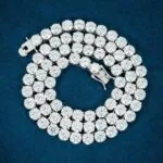 6mm Round Moissanite Tennis Chain FrostGlow in 14K White Gold