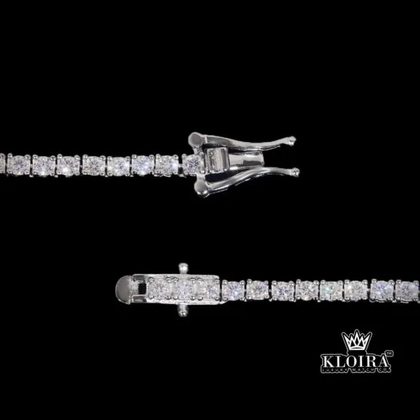 Tennis Chain Moissanite Diamond Silver VVS 12 Carat 3mm Men - Bff A F C F Df